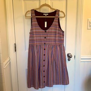 Madewell Button-down Rainbow Striped Sundress